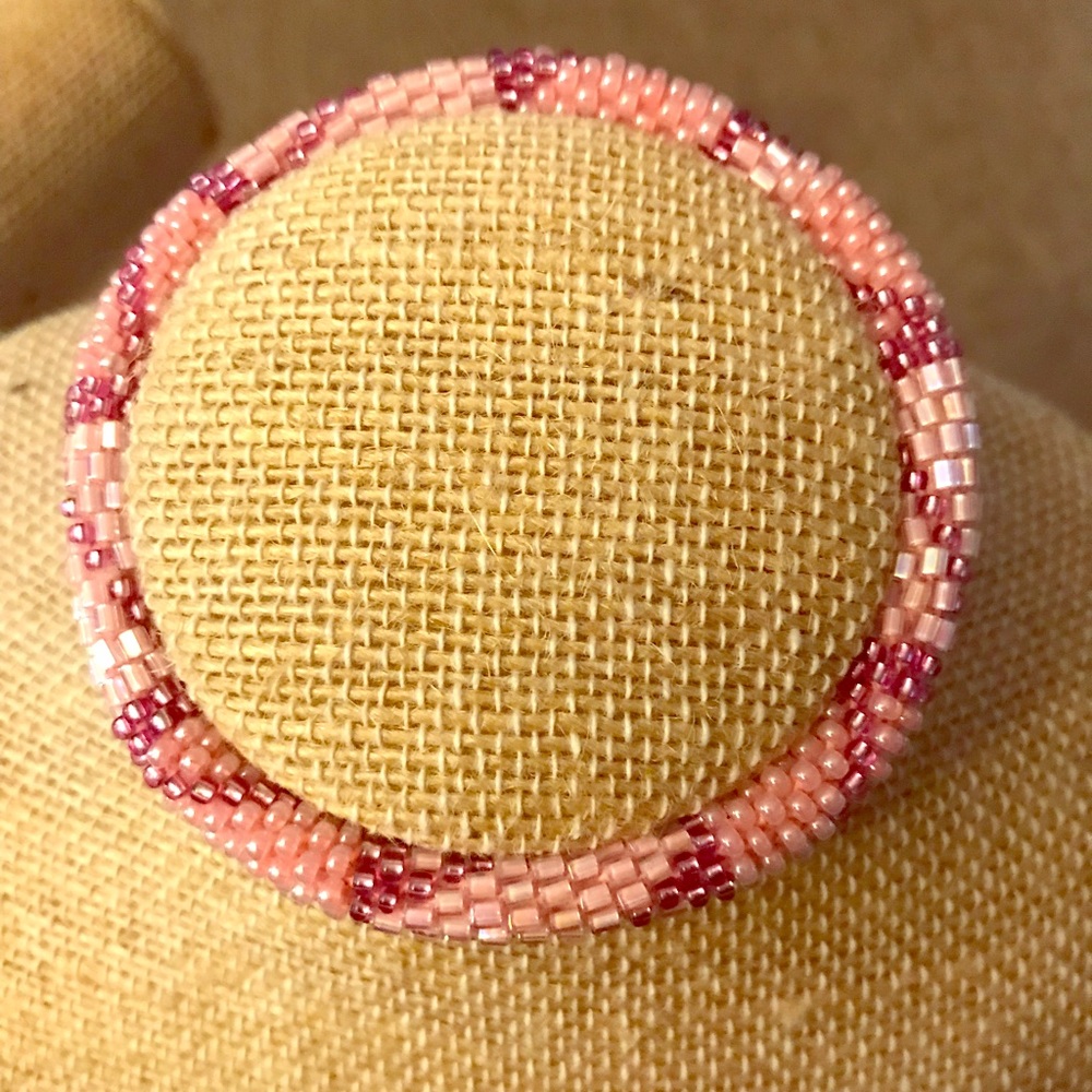 Pink infinity beaded bracelet